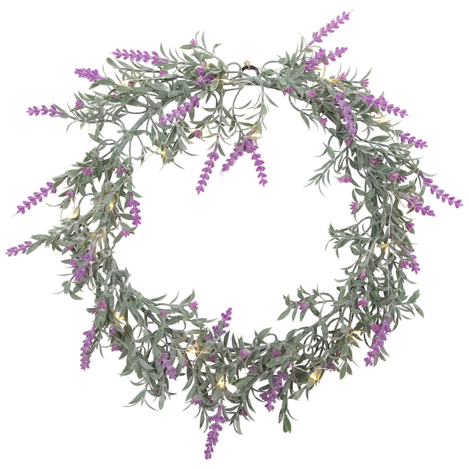 Northlight Artificial LED Lighted Pink Lavender Spring Wreath 16″ White Lights