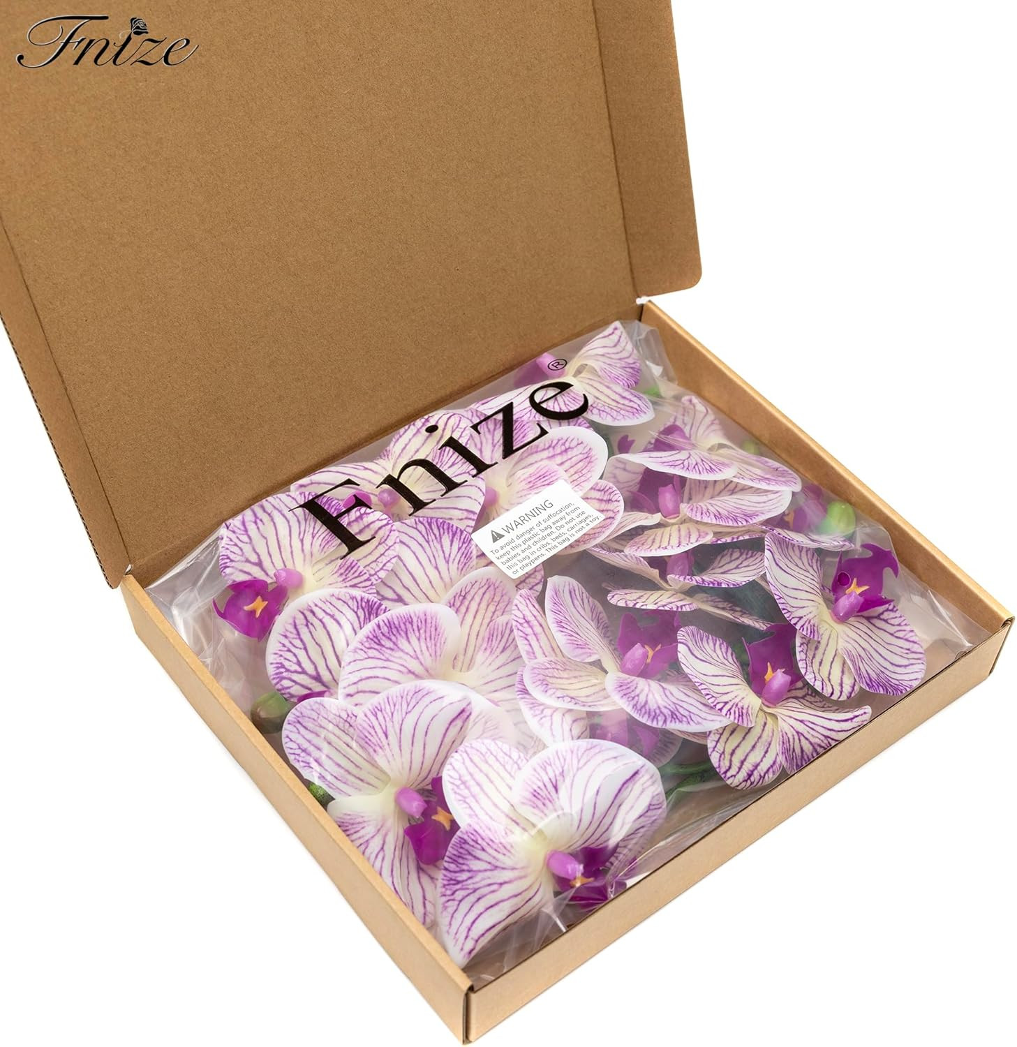 Faux Orchid Stems Artificial Flowers Phalaenopsis 38 Inch 2Pcs Real Touch Latex