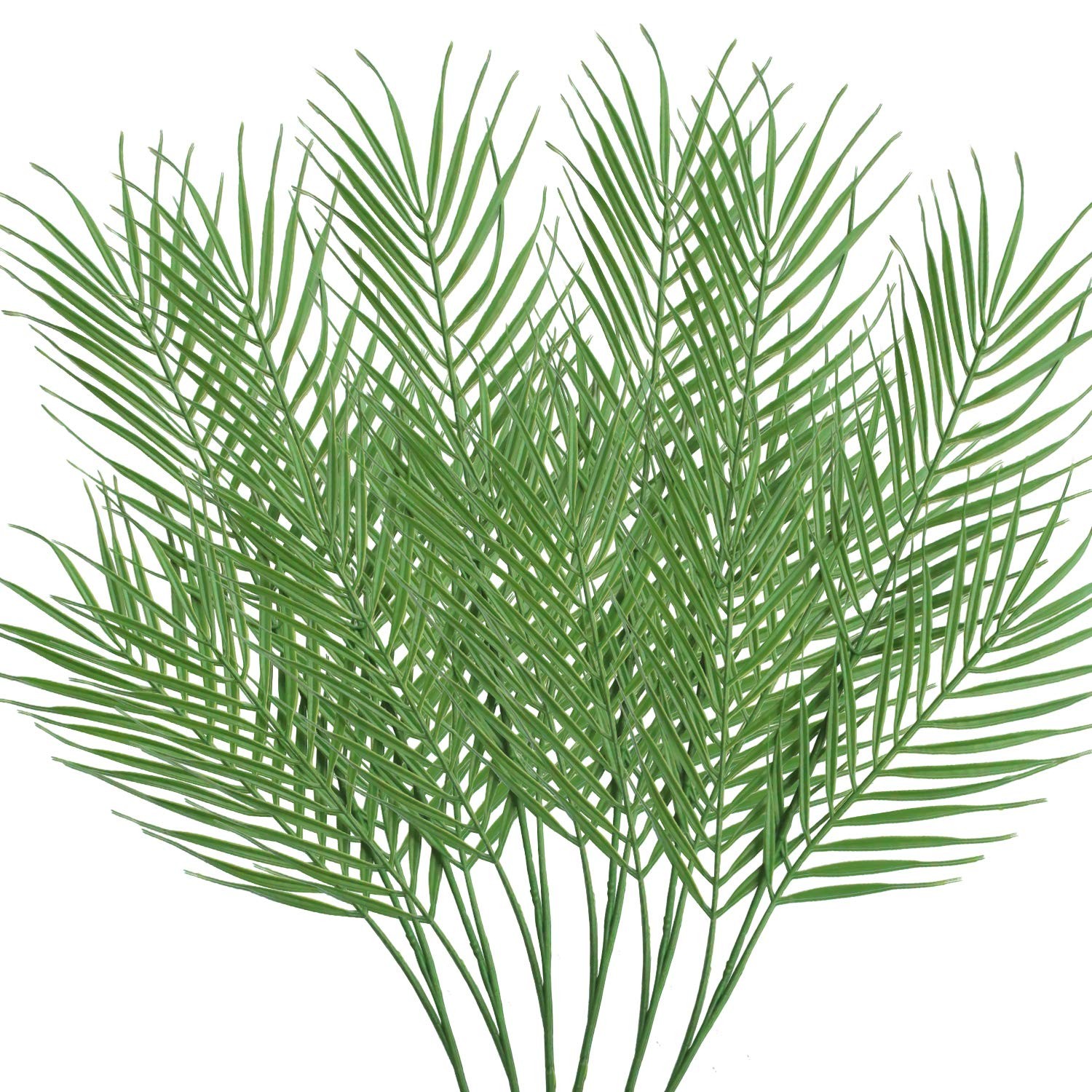 18 Branches 27 Inch Artificial [Palm] [Leave]s 6 PCS Large Faux / Fake Greene…