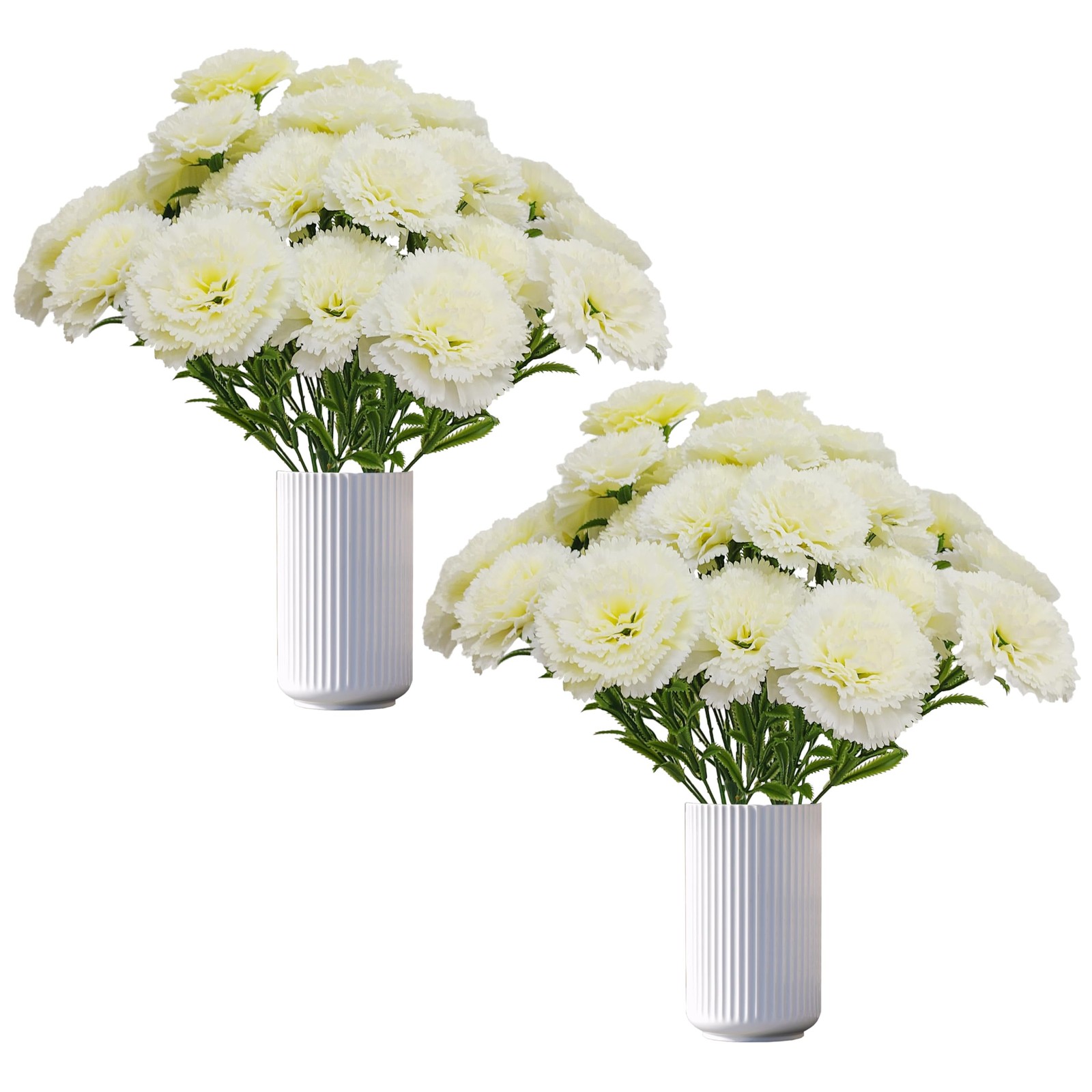 Carnations Artificial Flowers,8PCS 40 Heads Faux Fake Silk Carnations,16 in C…
