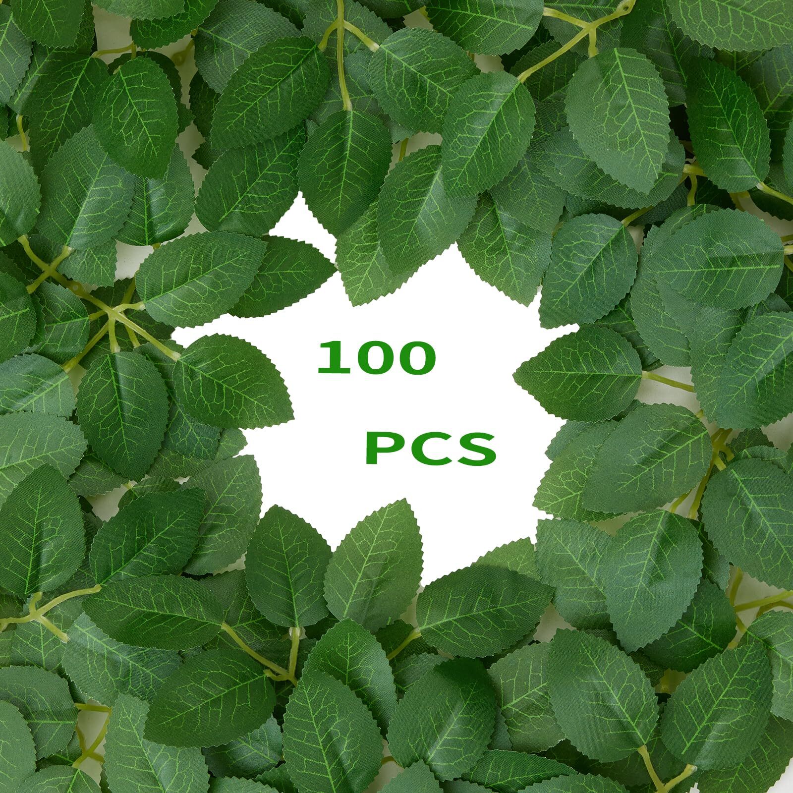 100 Pcs Artificial Green Leaves Rose Leaves DecorationBridal Wreath DecorWedd…