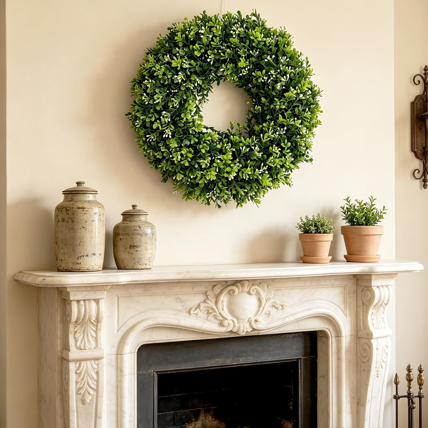 26 Inch Large Artificial Eucalyptus Wreath for Front Door – Fake Greenery Leaves