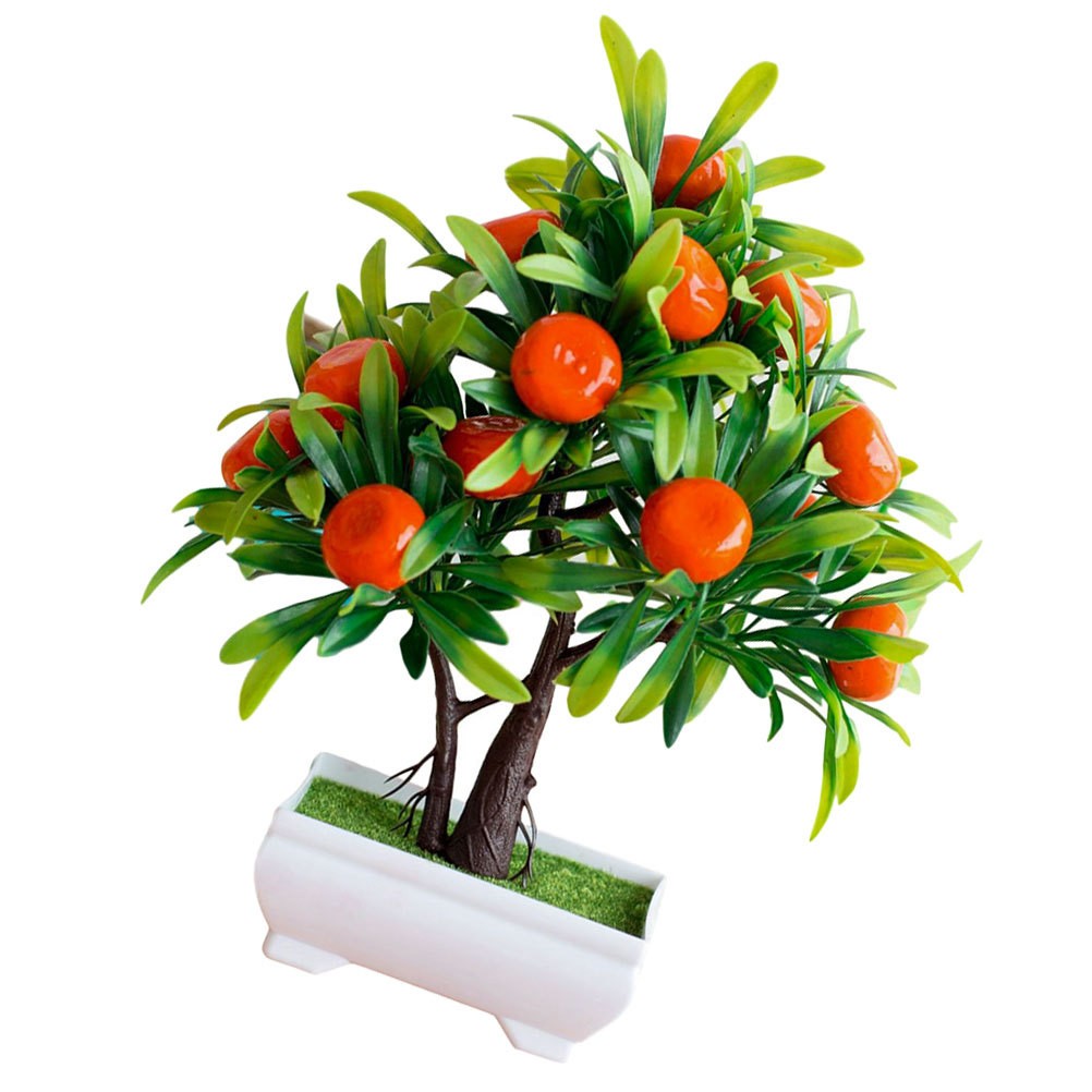 Fake Bonsai Tree Artificial Potted Fruit Tree Fruit Kitchen Decor Adornment