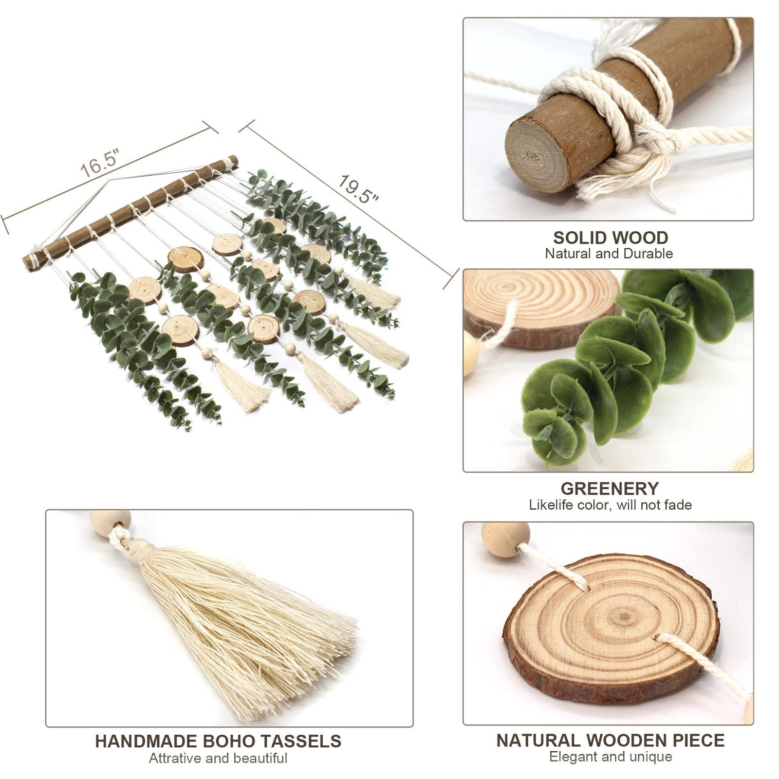 Artificial Eucalyptus Wall Decor Fake Greenery Leaves Stems Wall Hanging Plan…