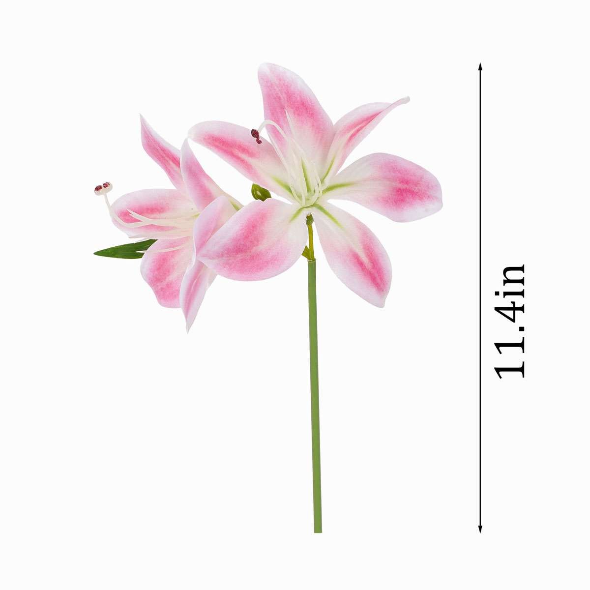 Real Touch Artificial Silk Lily Long Stem Fake Lily Flower Bouquet Wedding Home