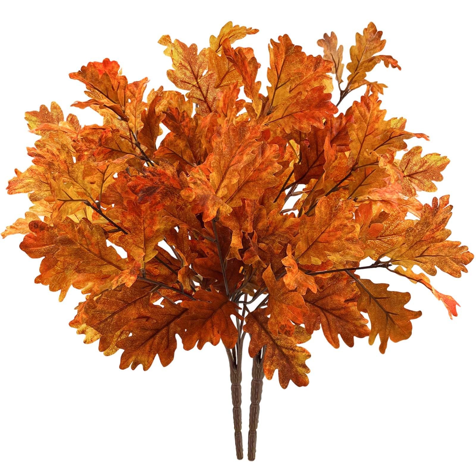 2 Pack 21.6in/55cm Artificial Fall Stems with 106 Ombre Leaves,Realistic Autu…