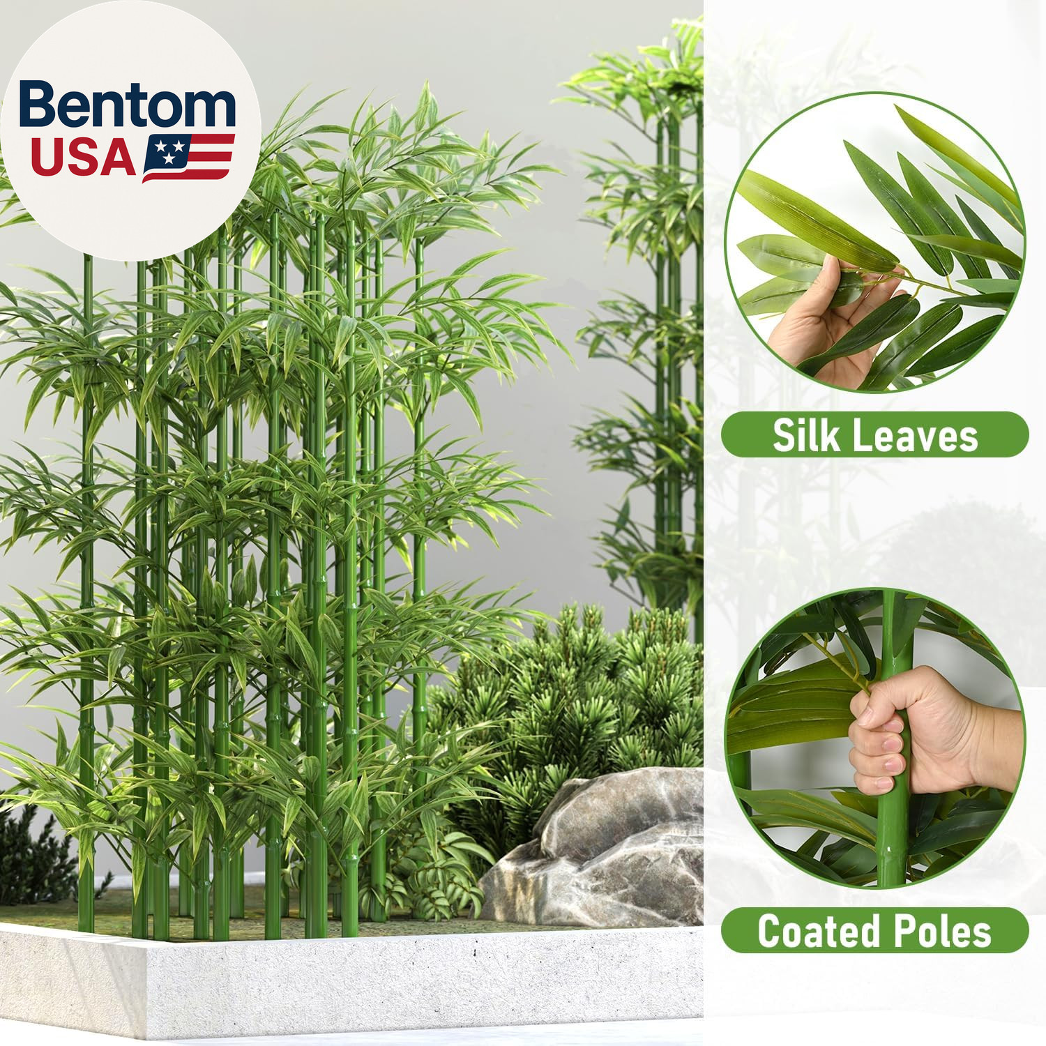 5Ft Fake Bamboo Plant 10 Pack, Artificial Privacy Plants Indoor Outdoor Faux Bam