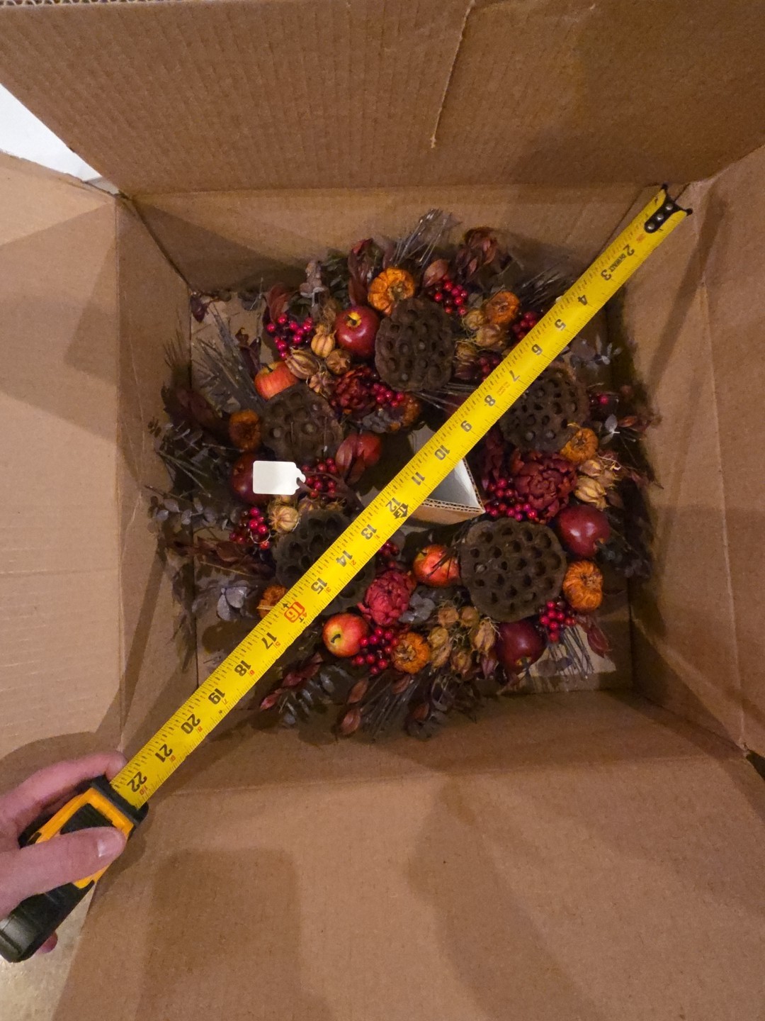 18″ Rustic Pomegranate Apple Eucalyptus Door Wreath Handmade In Mexico