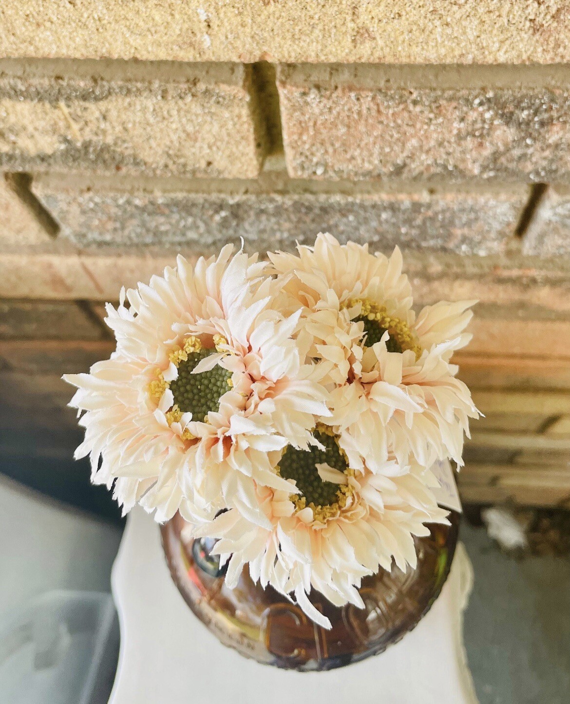 Triple Gerbera Daisy Bouquet, Cream Pink NEW