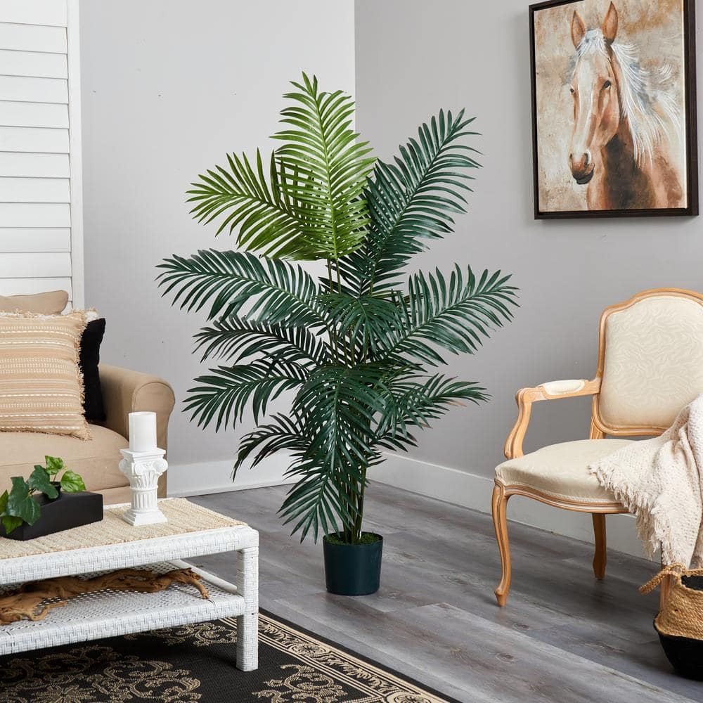 Paradise Palm Artificial Tree Home Decoration Realistic Trunk New Indoor 6 Ft.