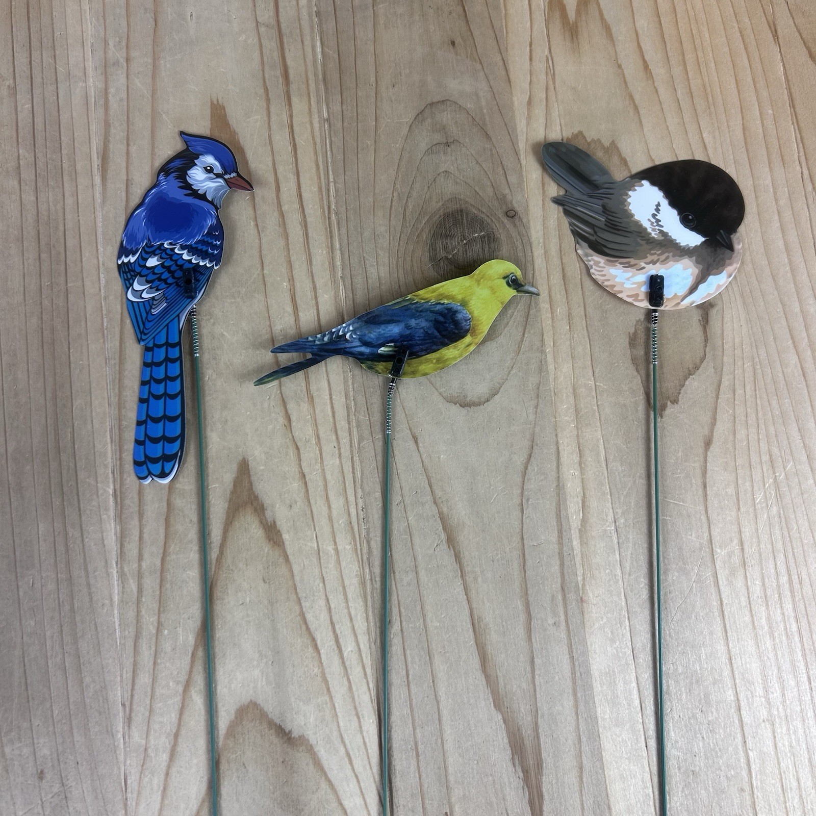 Decorative Bird Plant Sticks Set Of 18 Double Sided Vinyl 13 Inch Pot Stake