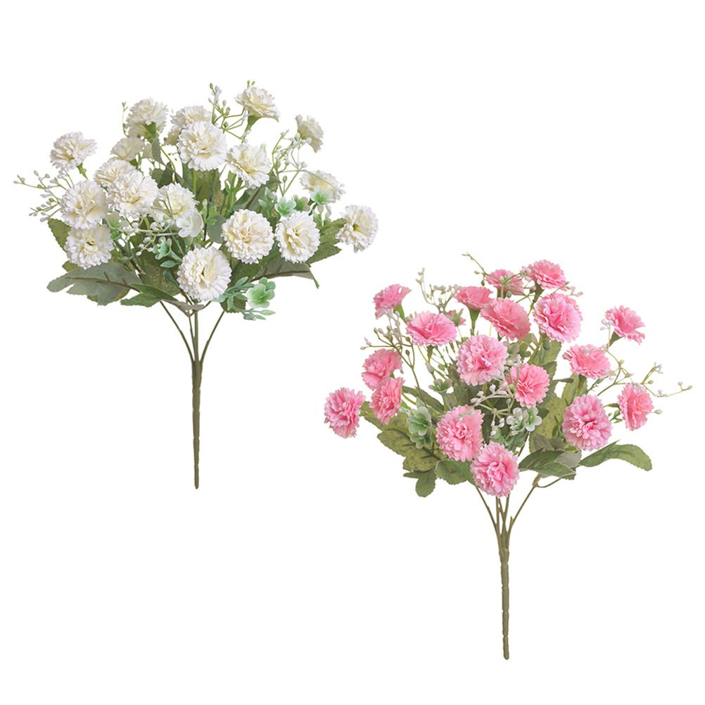 2Pcs Assorted Color Artificial Carnation Flower Decor Reusable Bouquet