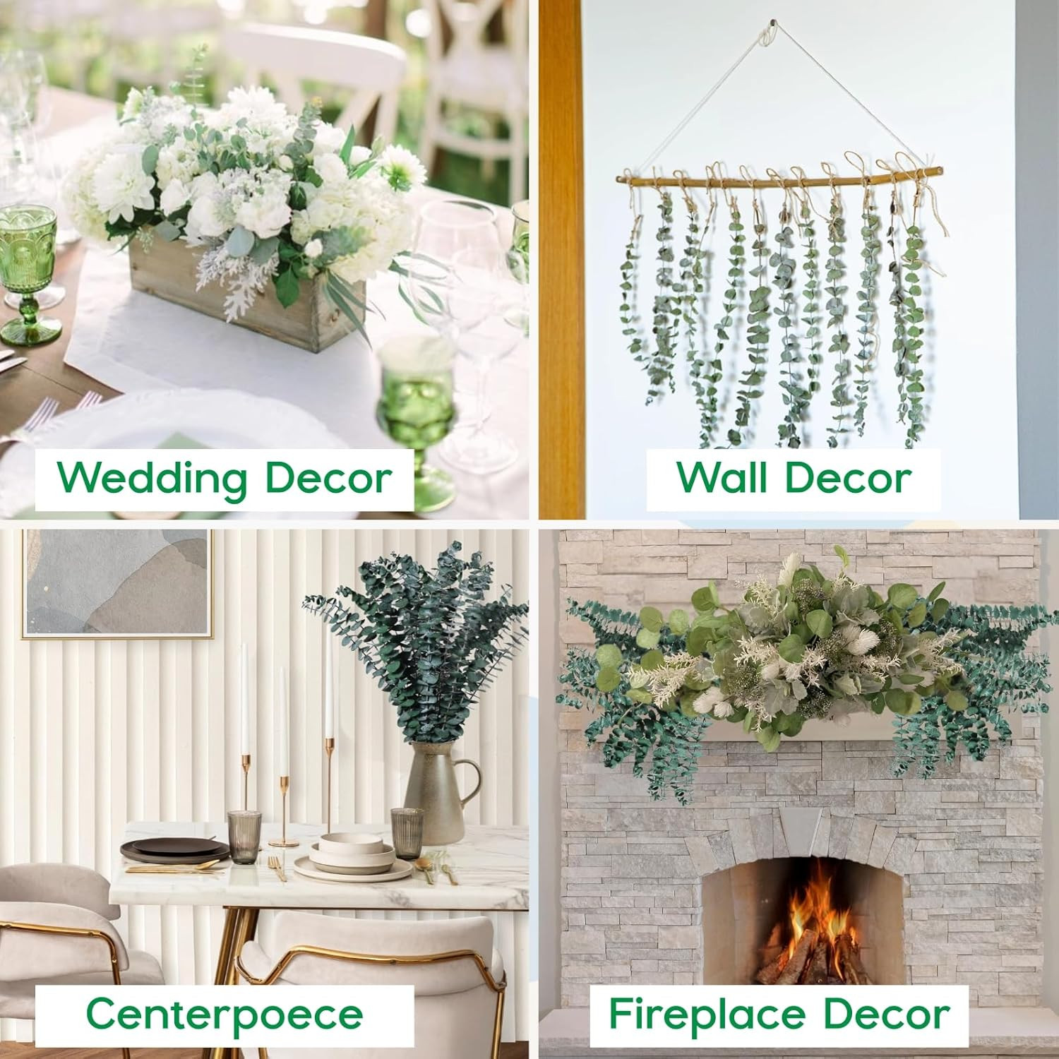 12 Pcs Preserved Dried Eucalyptus Stems, 17″ Natural Branches for Shower Hanging