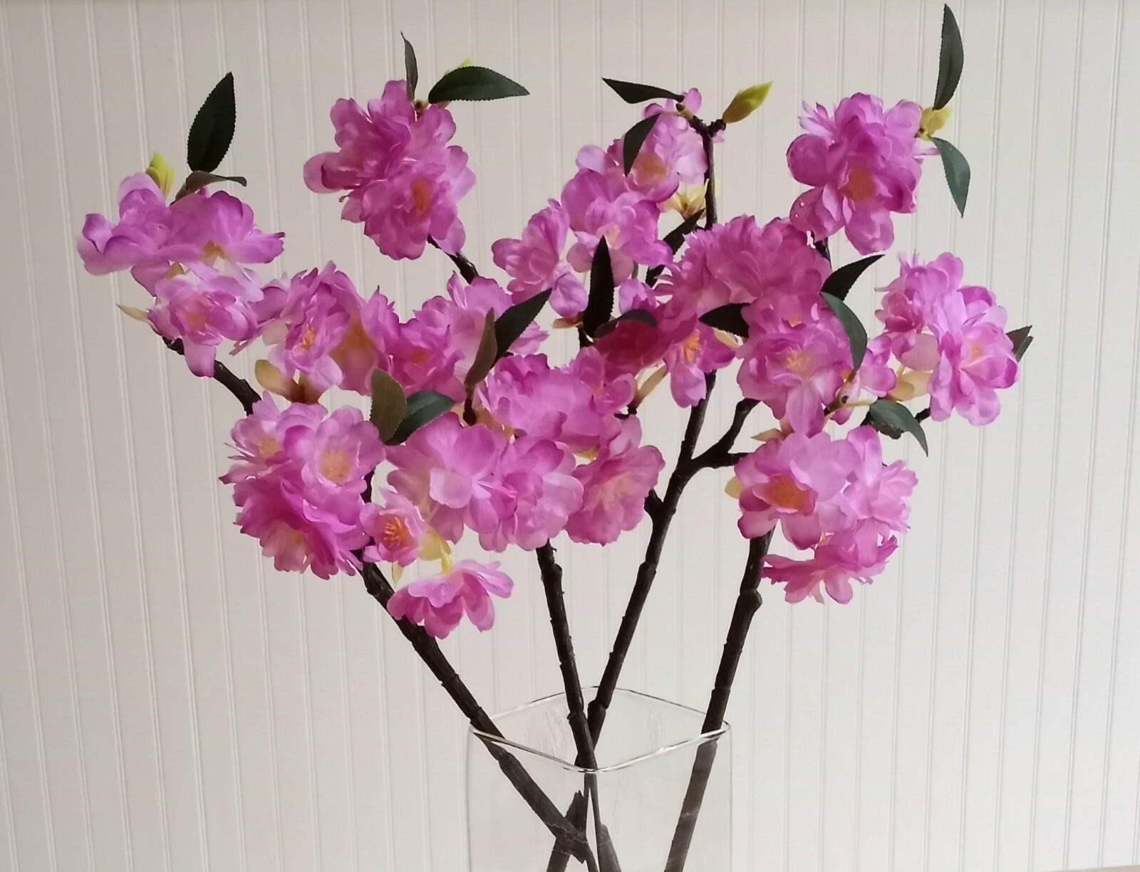 (4 pcs) Natural Lavender Cherry Blossom 16″ Branch Sakura Silk Flower Home Decor