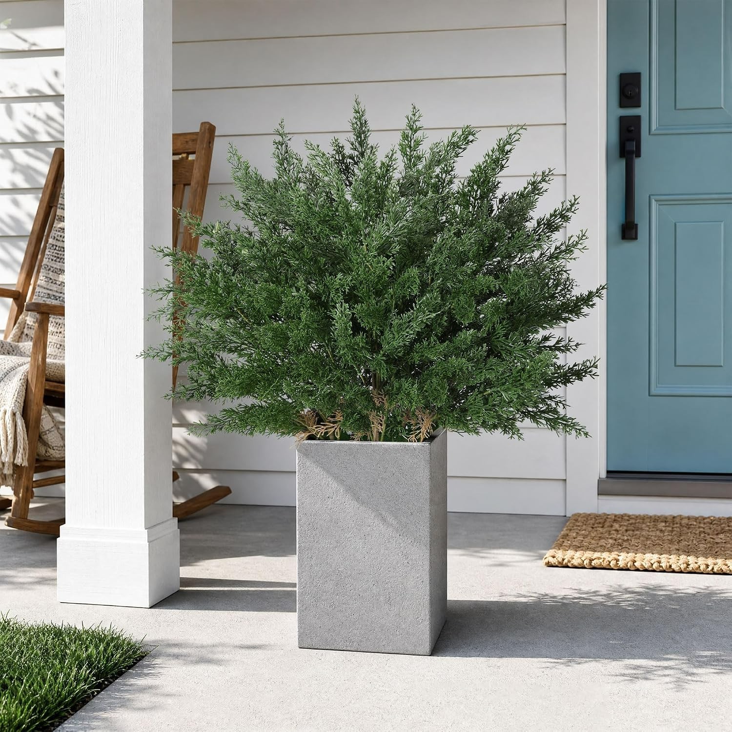 4 Bundles of UV Resistant Cedar Stems – Realistic Faux Plants for Indoor & Ou…