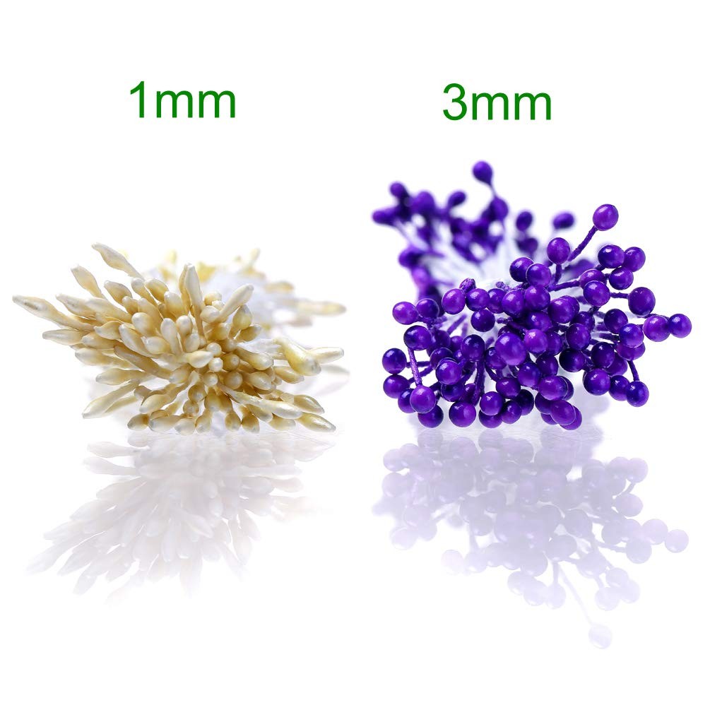 1360 Pcs 16 Colors 3mm Mixed Pearl Flower Stamens Craft Decoration Classic