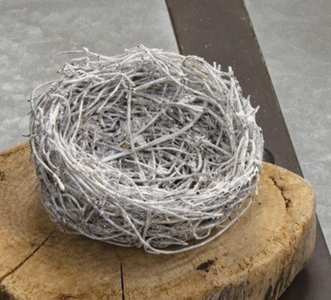 4″ Frosty Winter Bird Nest