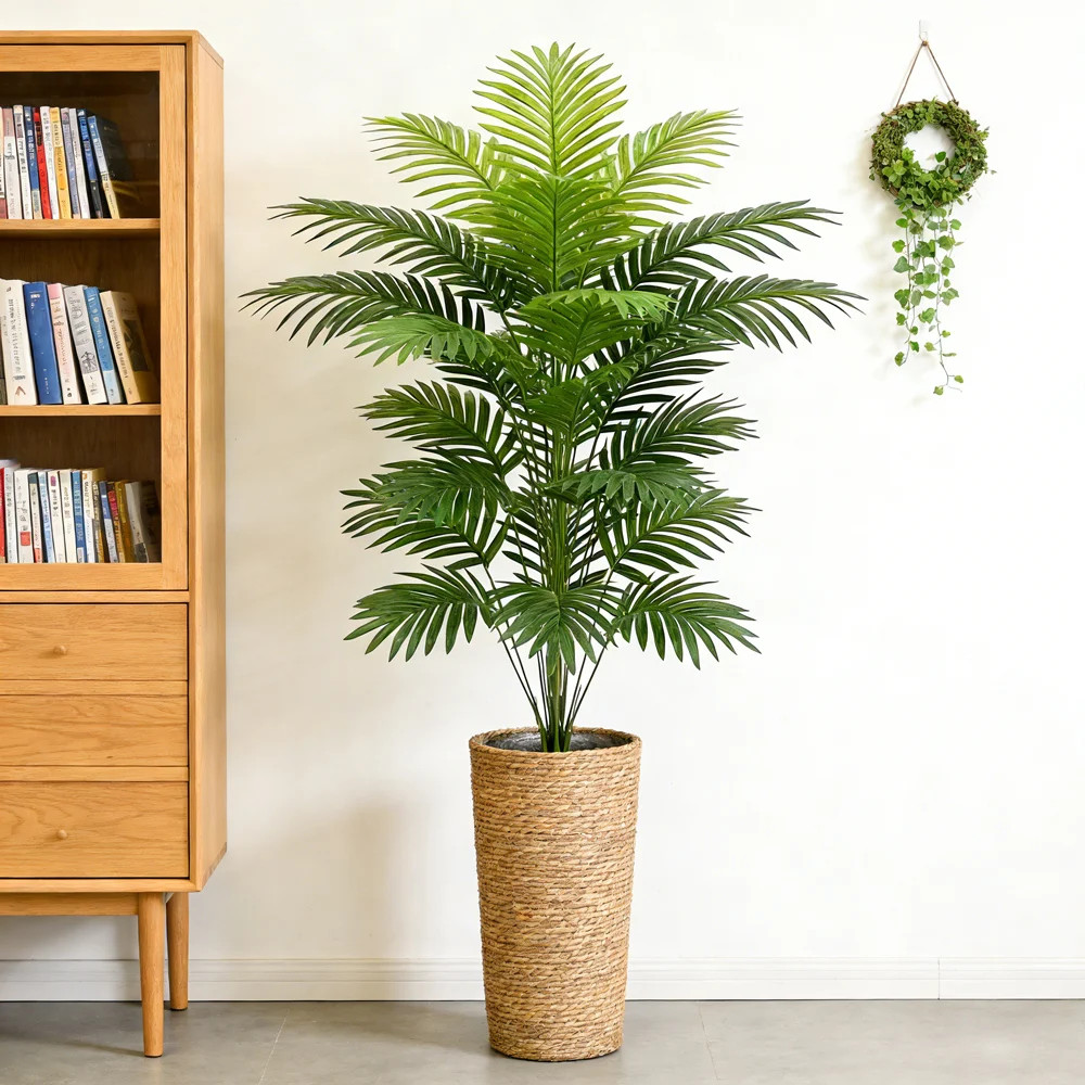 60-80cm Tall Artificial Palm Tree Fake Monstera Plants Branch Plastic Maranta Le
