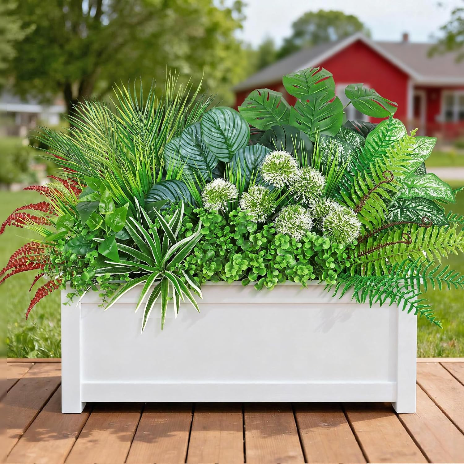 20PCS UV Resistant Artificial Greenery Plants for Outdoor Decor