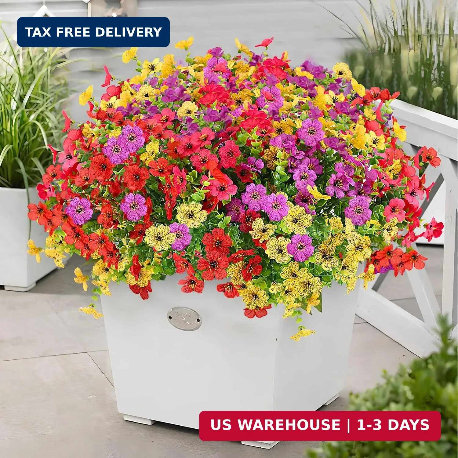 12 Bundles Fake Artificial Flowers Faux Plants for Spring Summer Decoration | UV