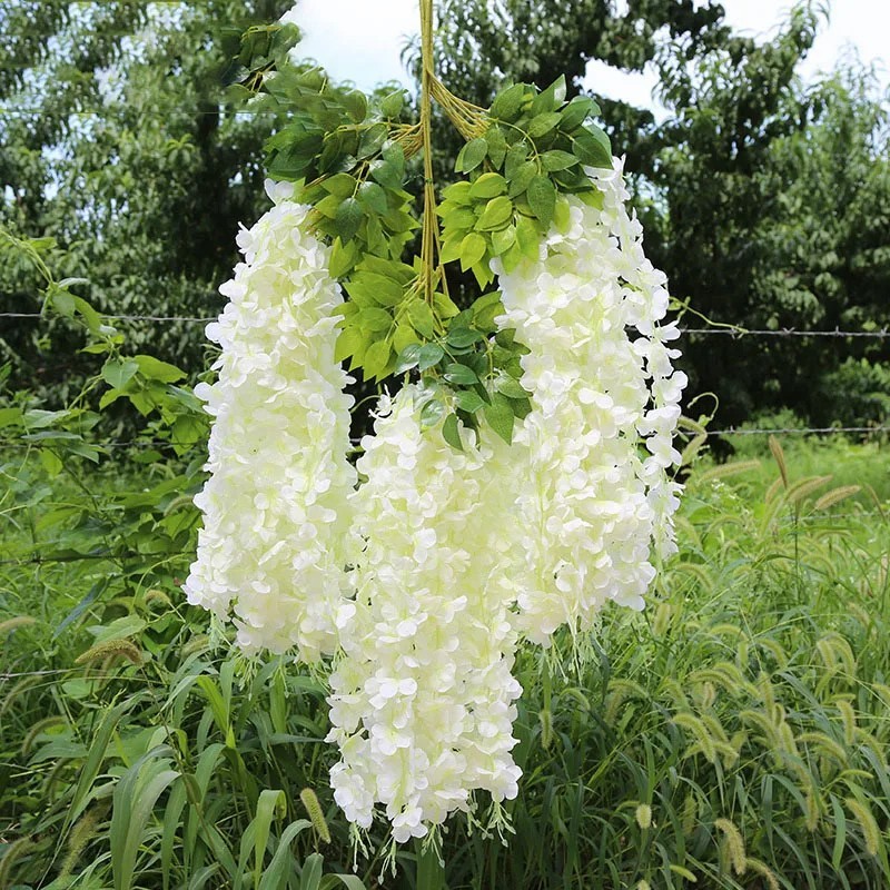 Artificial Wisteria Vine Garland Fake Flower Plants Garden Wedding Hanging Decor