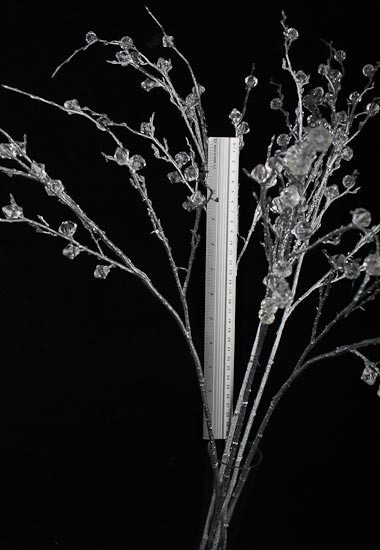 Set of 6 Silver 31″ Stems Accented with Clear Acrylic Beads