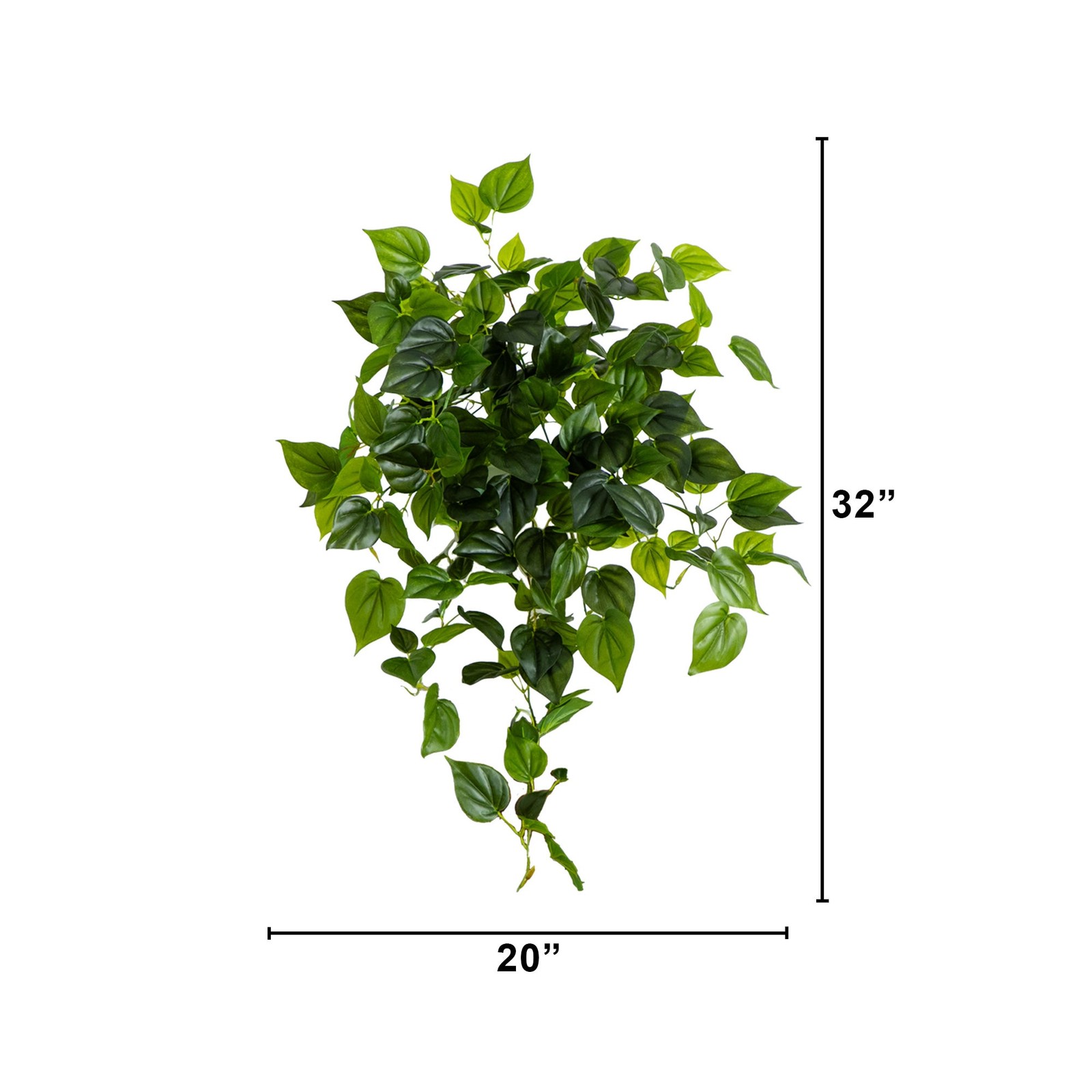 32 Inch Philo Hanging Bush Plant Set of 2 UV Coated Indoor Outdoor Decor