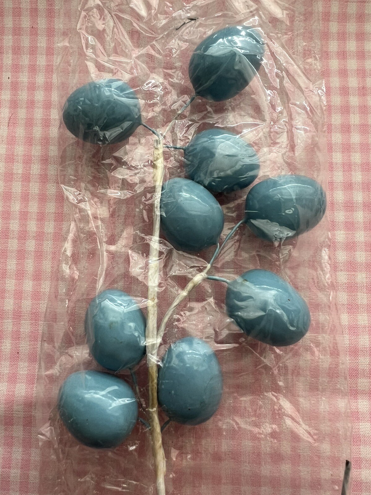 4 Easter Egg Spray Picks Pastel Colors Blue White Pink Purple Foam & Painted NEW