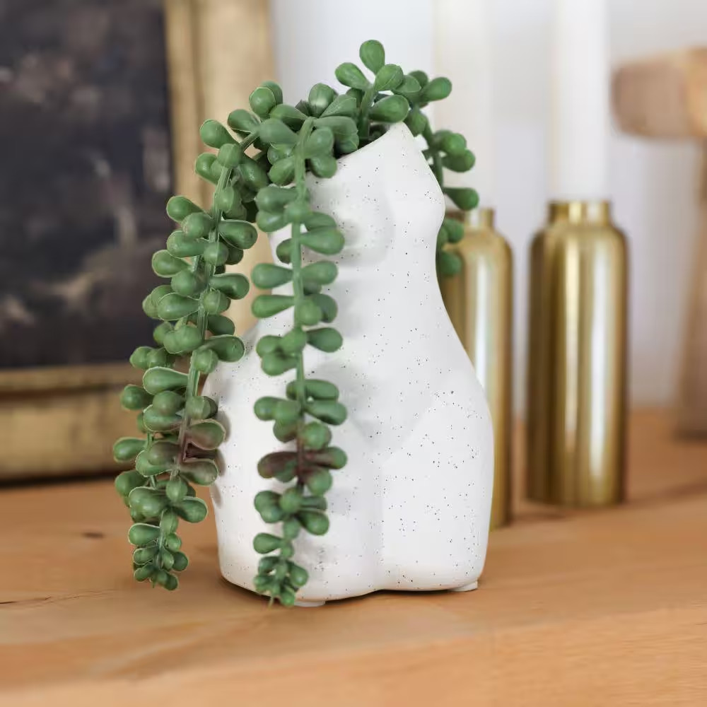 5.5 ” White Artificial String of Pearls in Ceramic