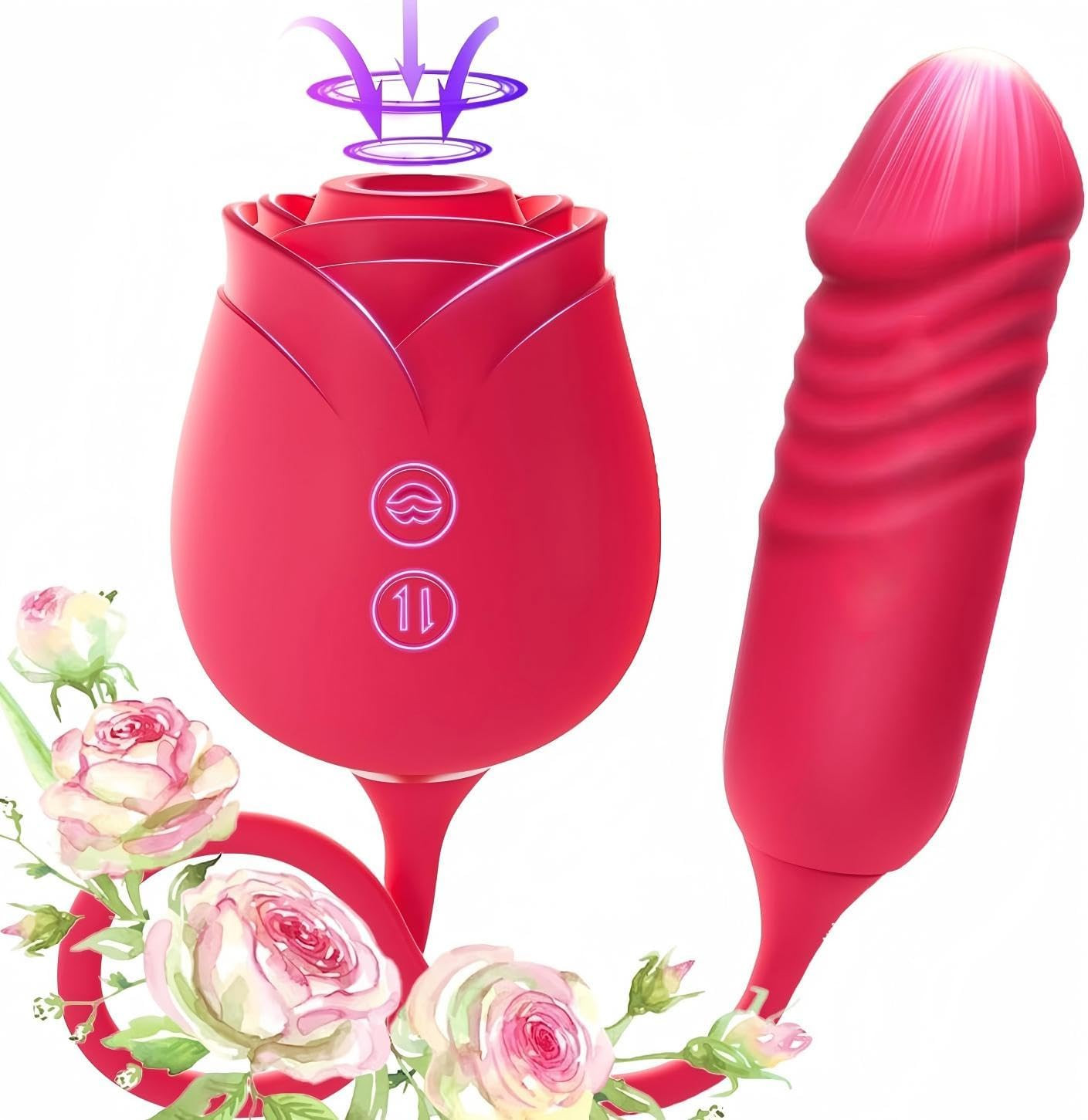 2 in 1 Rose Adult Tool for Women,Upgrade 10 Speed Washable Toy Holiday Gifts for