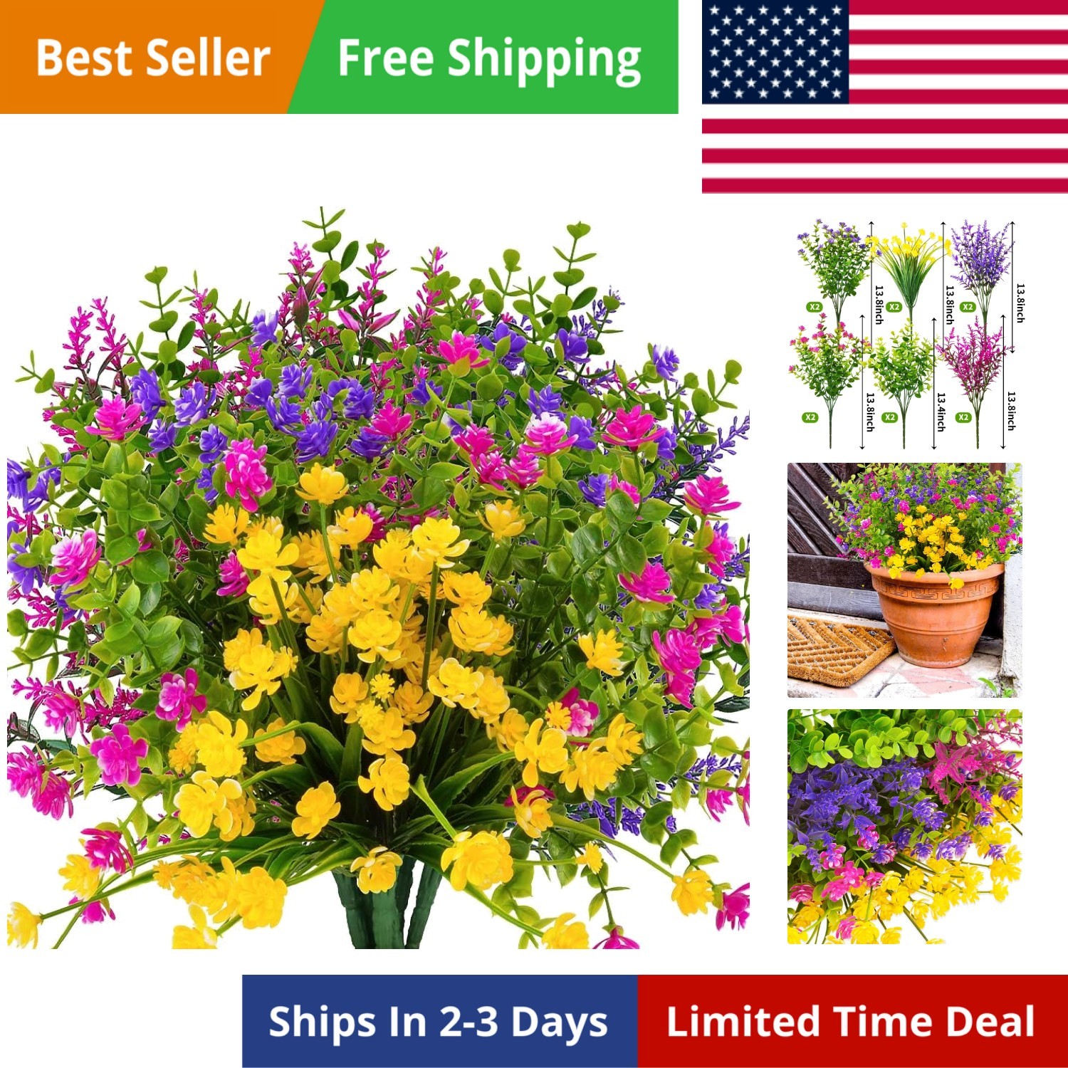 12 Bundles Outdoor Artificial Fake Flowers UV Resistant No Fade Boxwood Faux …