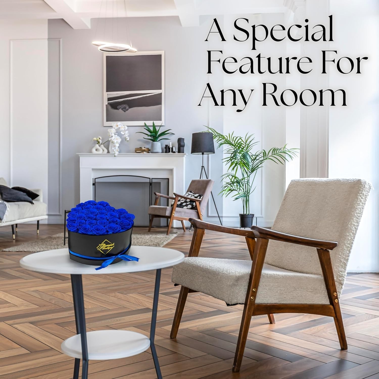 Hassle-Free 27 Blue Eternal Roses in Heart-Shaped Box – Timeless Elegance