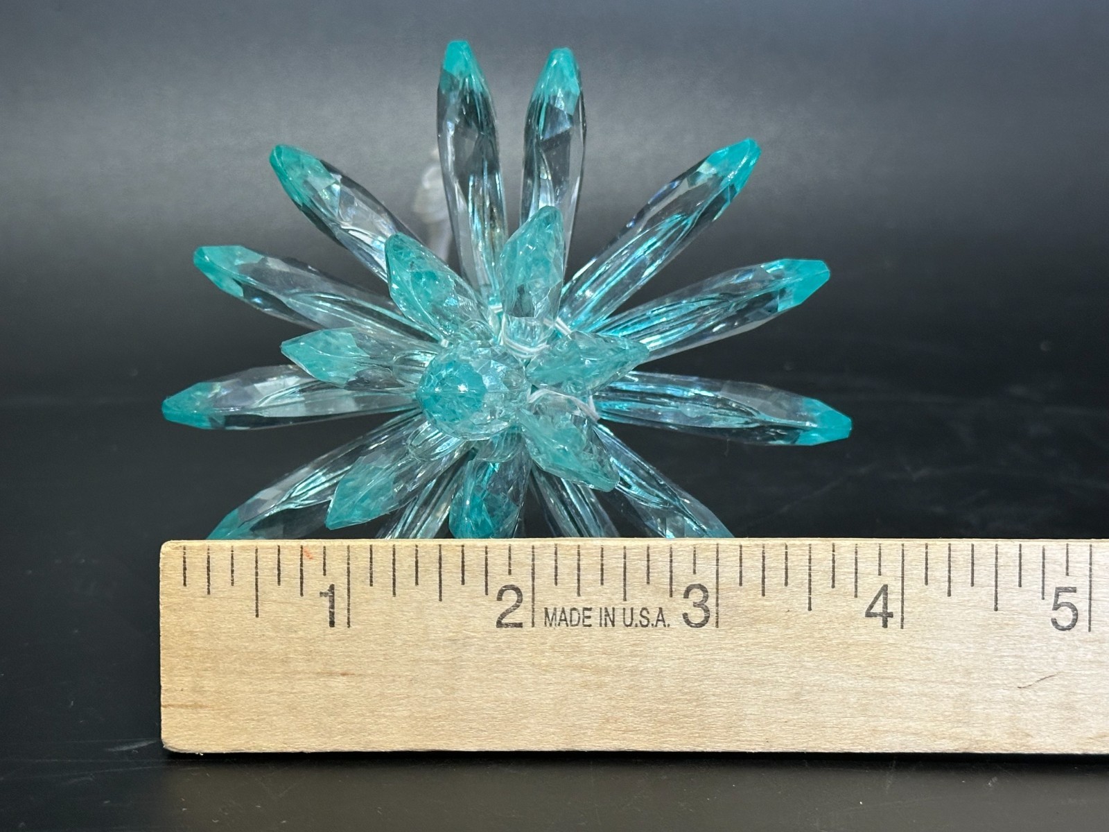 Set of 9 Plastic Acrylic Stem 4″ Lotus Flowers Aqua Tipped