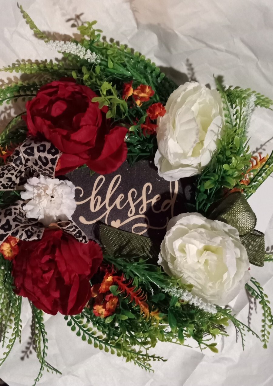 Blessed Wreath Year Round Wreath Cheetah-Wreath Everyday Wreath Font Door Wreath