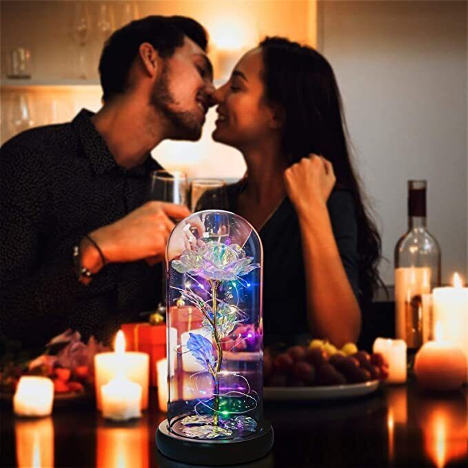 Glass Rose Mothers Day Flower Gifts for Mom Light Up Rose for Women Grandma Wife