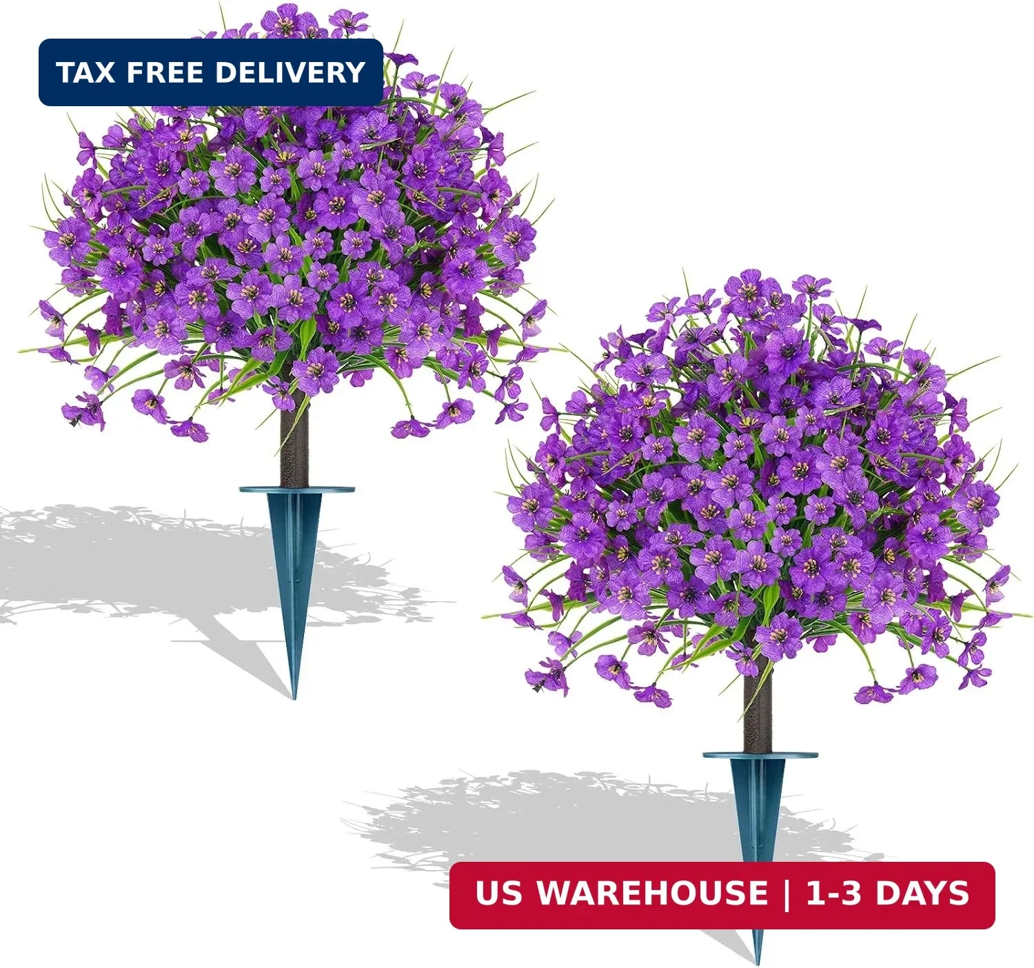 Grooy Set of 2 Artificial Topiary Ball Flower for Outdoor | UV Resistant Faux Fl