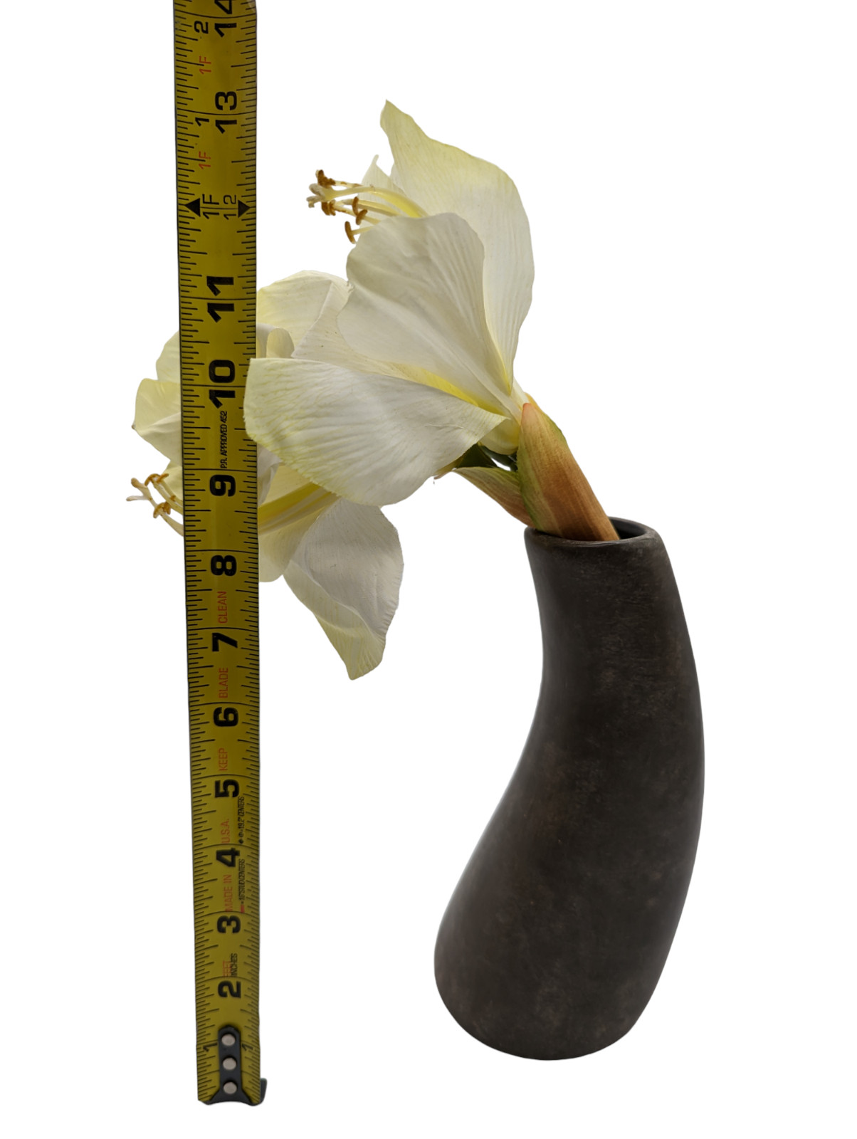 Rare Pier 1 Imports Ceramic Curved Potted Amaryllis Flower Home Decor 13 in