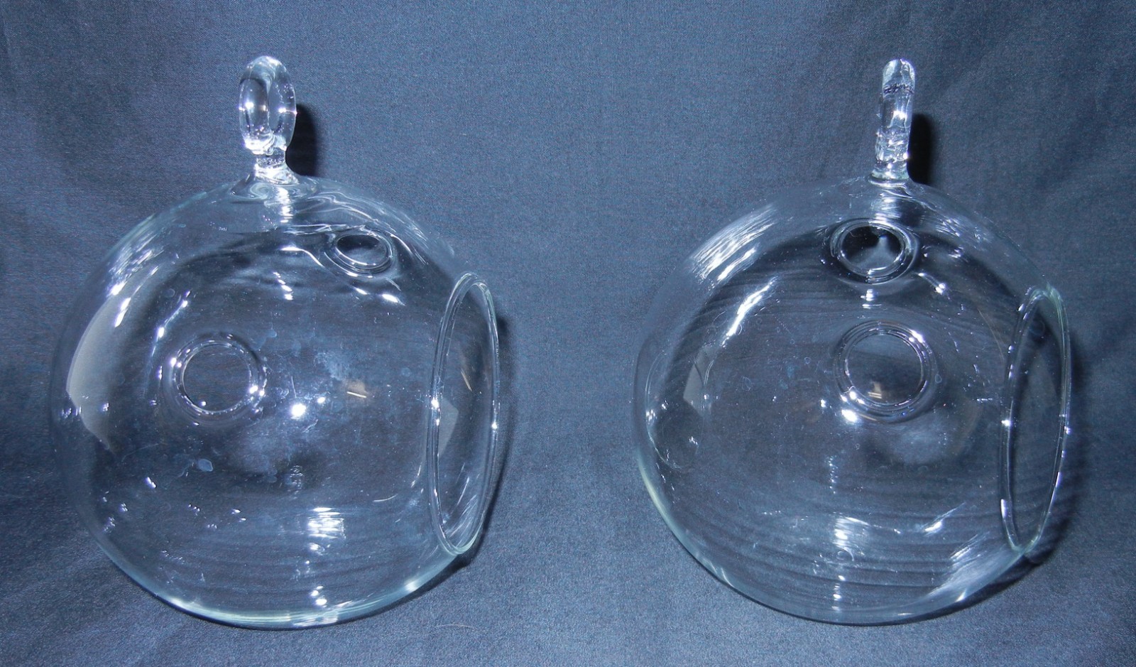 2 Clear Glass Hanging Plant Orb/Terrarium for Air Plants, Candles, Crafting