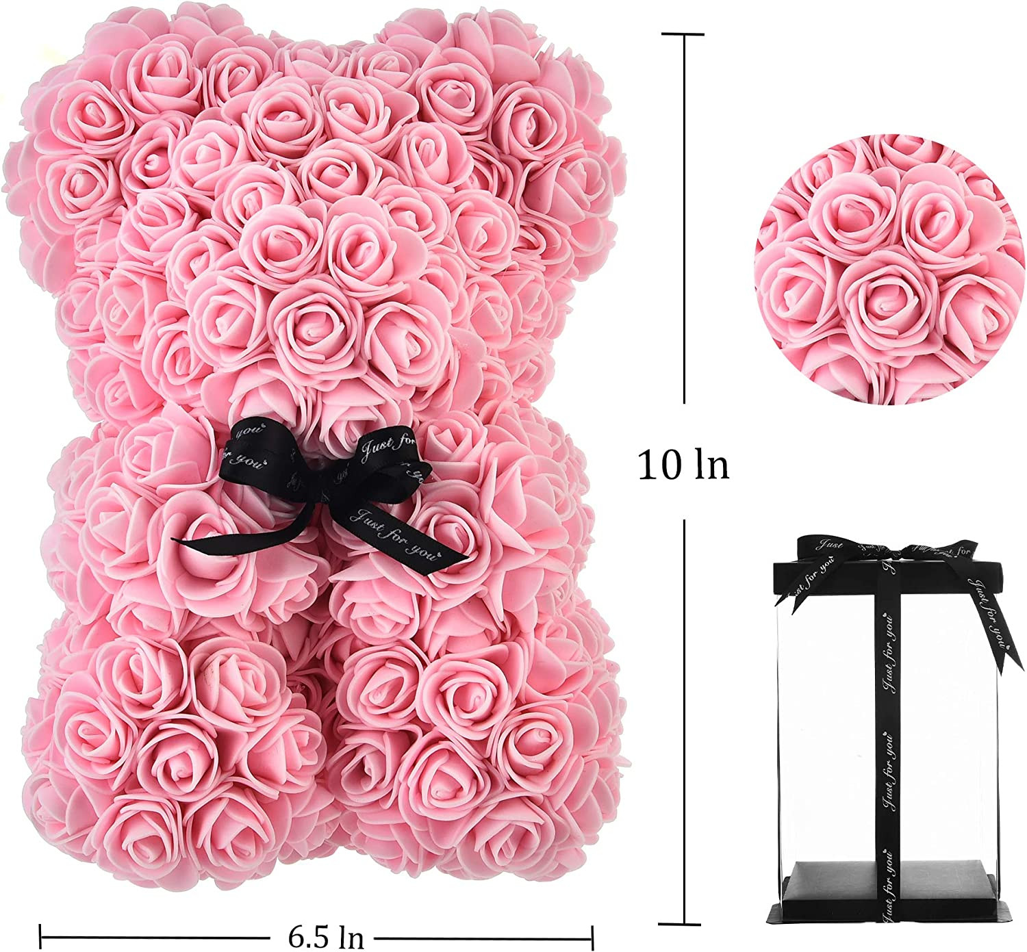 Rose Bear ,Rose Teddy Bear, Flower Bear Cub, Forever Rose Everlasting Flower for