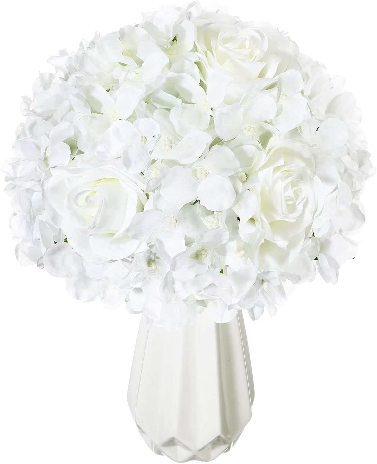 100 Pcs Realistic Silk Flowers – Hydrangeas & Roses for Weddings & Decor