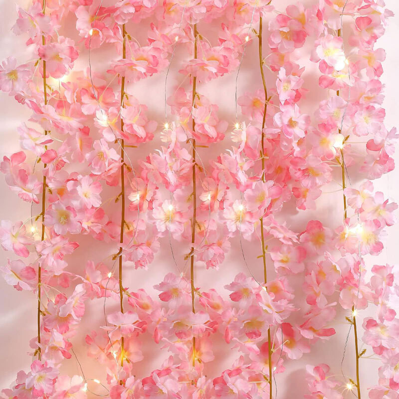 2M Cherry Blossom Light String Garland 20LED Fairy Lights Home Decro Waterproof