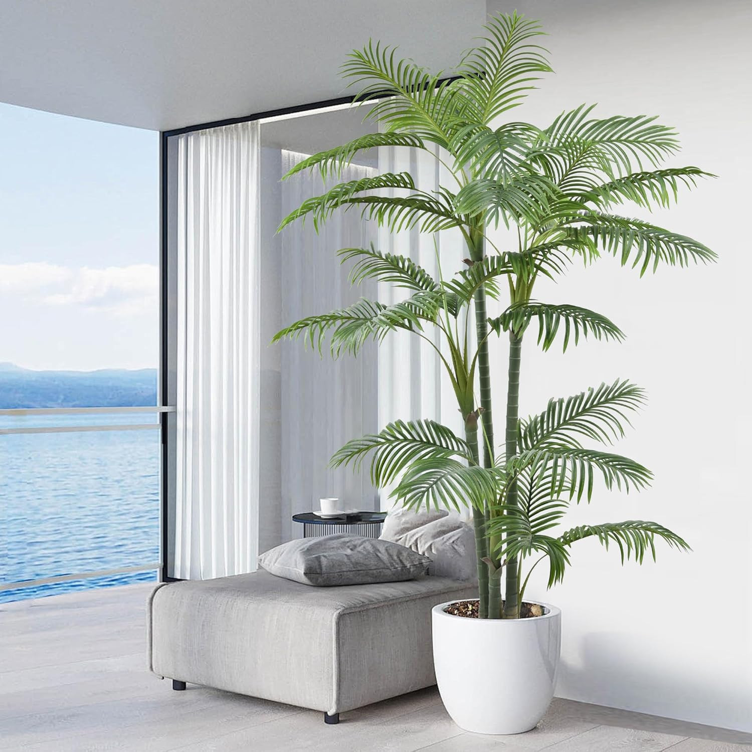 7Ft Artificial Palm Tree with Realistic Leaves for Home and Office Decor
