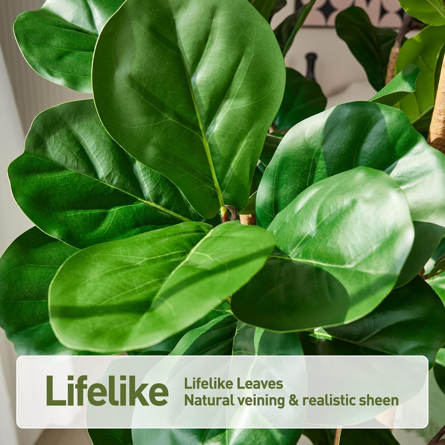 7FT Artificial Fiddle Leaf Fig Tree with White Planter for Home Decor