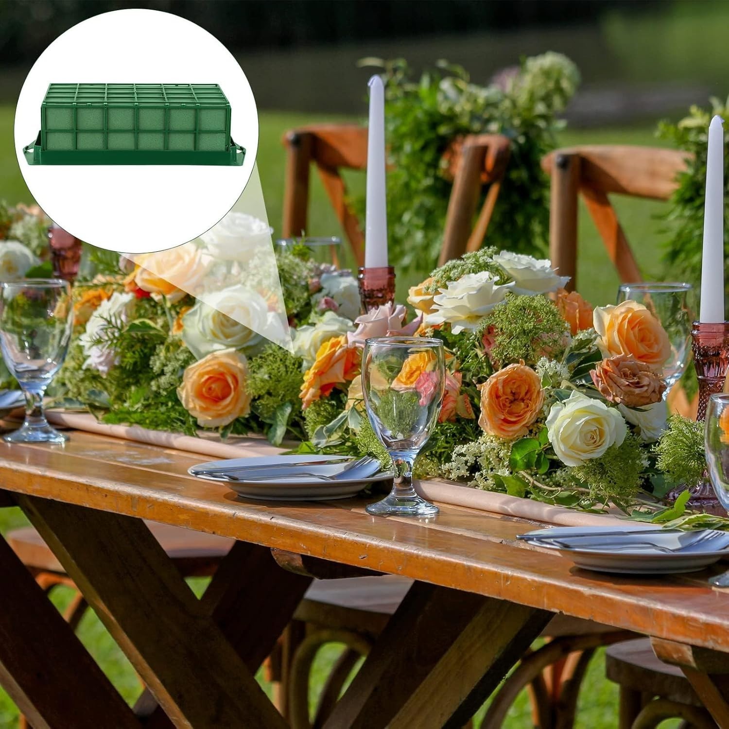 12 Pc Floral Foam Flower Cage Rectangular – Wet Foam Arrangement Supply