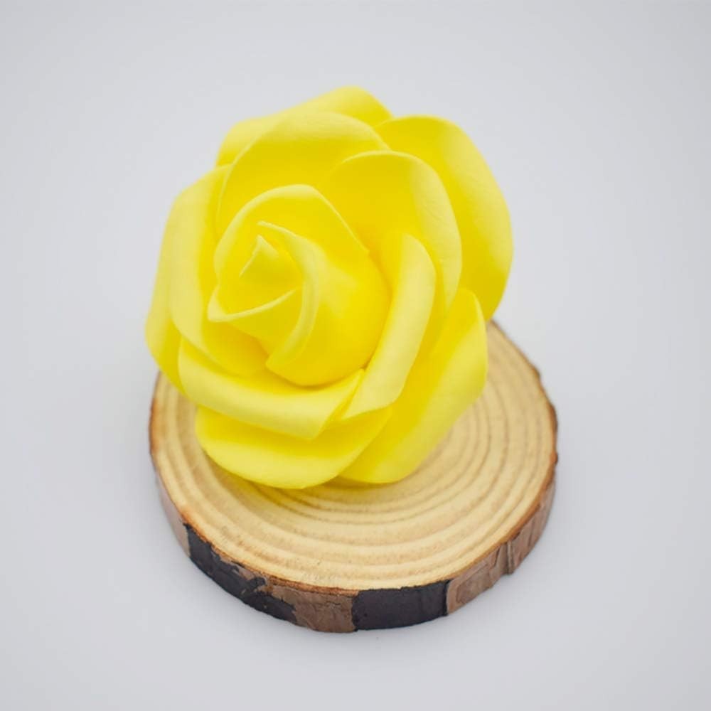 Versatile 100 Pcs Yellow Foam Roses – Ideal for Weddings, Parties & Centerpieces