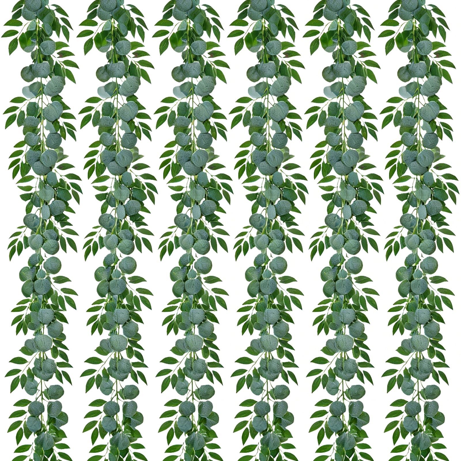 6 Pack 6.5Ft Fake Greenery Garlands Eucalyptus Willow Garland for Rustic Wedd…