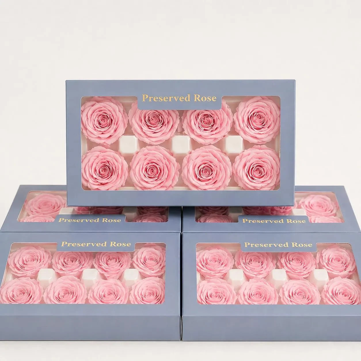 8 Preserved Pink Roses Real Eternal Flowers DIY Crafts Wedding Gift Decor
