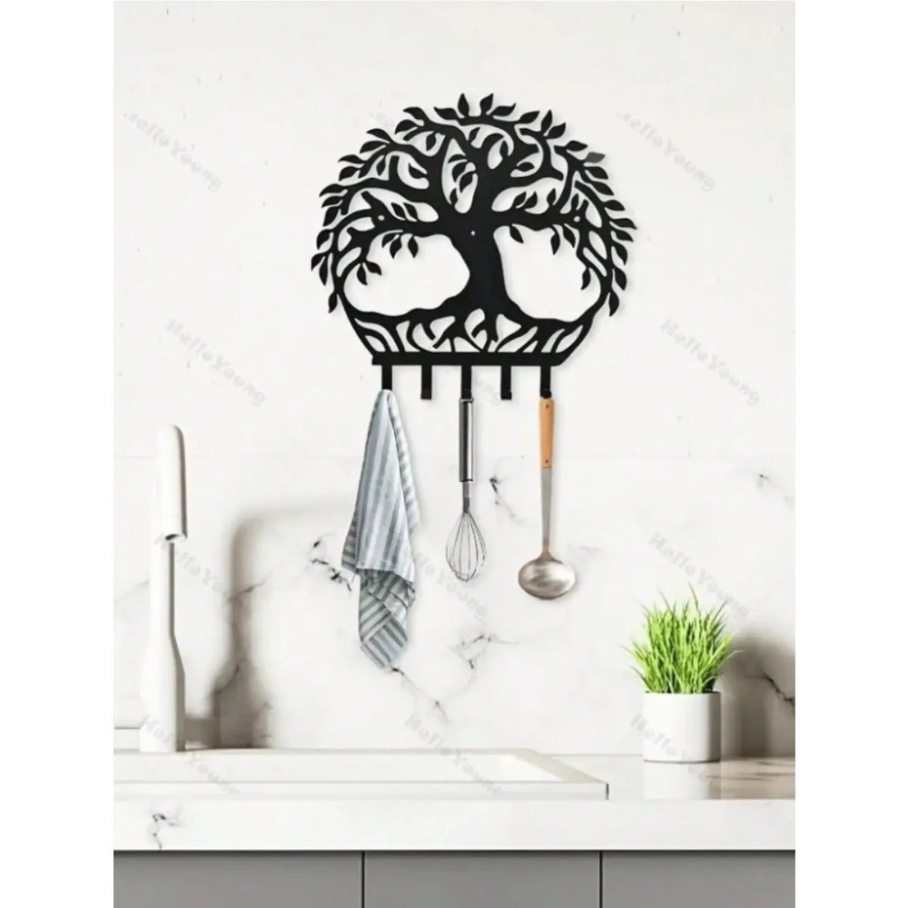 Black Metal Wall Hooks – Heavy Duty Coat Hat Keychain Entryway Rack Decor