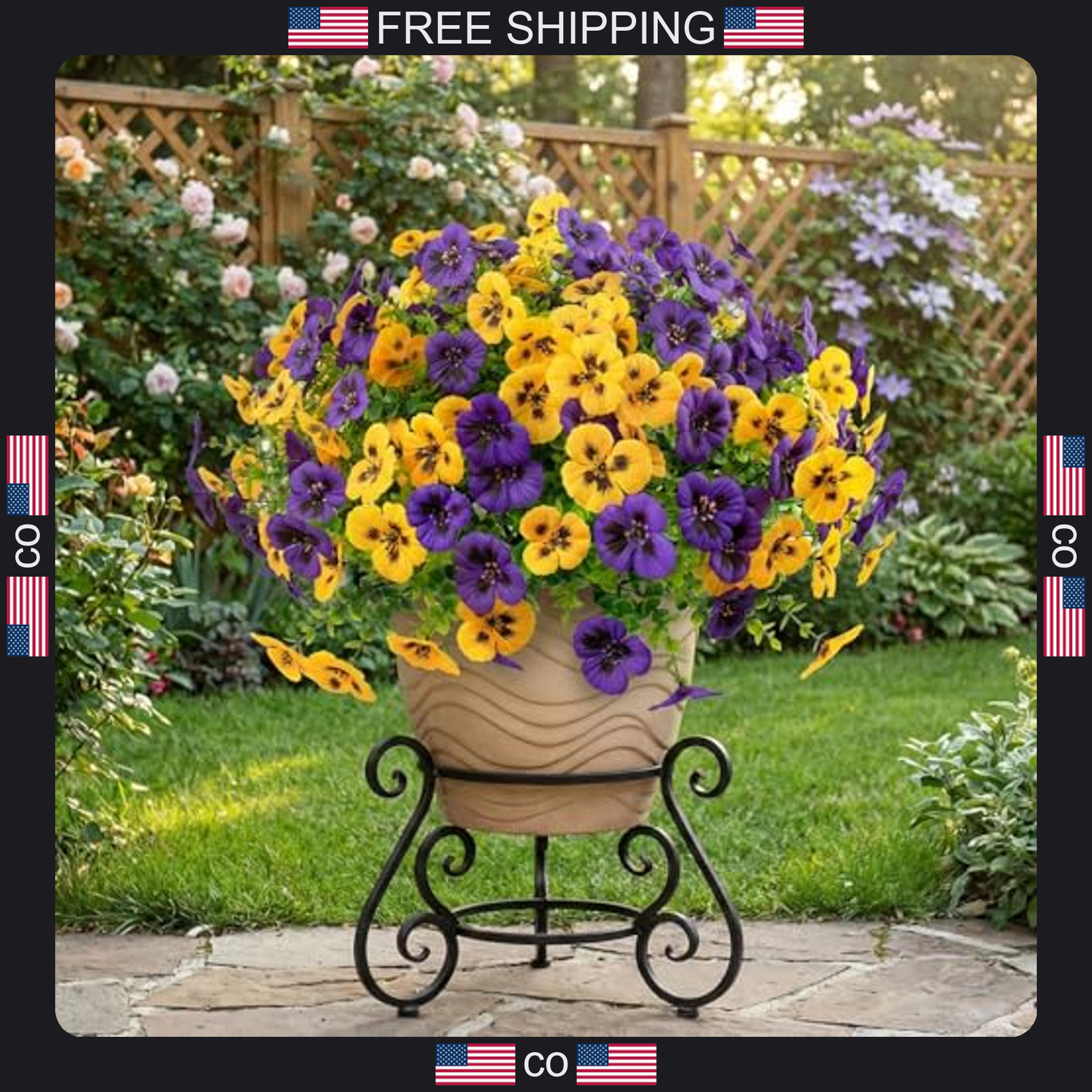 18 Pack Artificial Pansy Flowers for Outdoor Decor