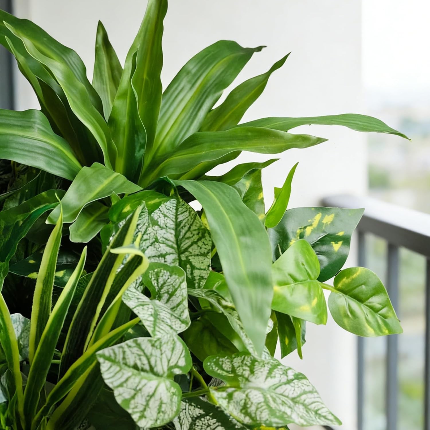 Artificial Plants for Outdoors Faux Greenery Leaves UV Resistant Realistic Pl…